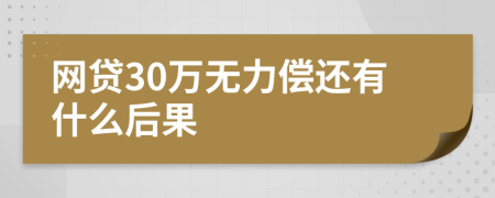 网贷30万无力偿还有什么后果