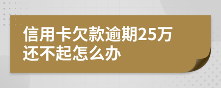 信用卡欠款逾期25万还不起怎么办