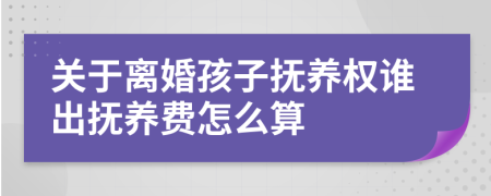 关于离婚孩子抚养权谁出抚养费怎么算