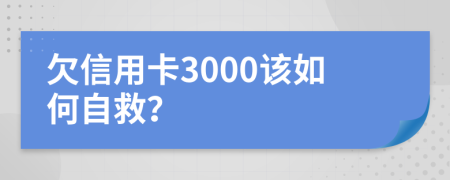 欠信用卡3000该如何自救？