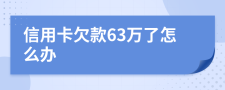 信用卡欠款63万了怎么办