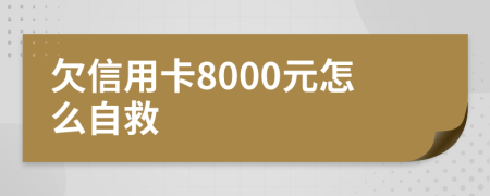 欠信用卡8000元怎么自救