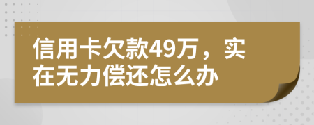 信用卡欠款49万，实在无力偿还怎么办