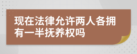 现在法律允许两人各拥有一半抚养权吗