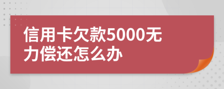 信用卡欠款5000无力偿还怎么办