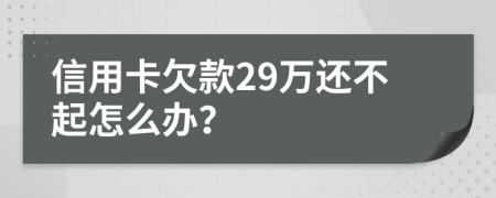 信用卡欠款29万还不起怎么办？