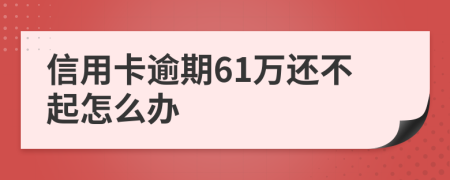 信用卡逾期61万还不起怎么办