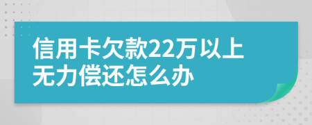 信用卡欠款22万以上无力偿还怎么办