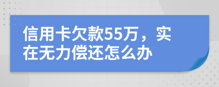 信用卡欠款55万，实在无力偿还怎么办