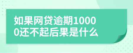 如果网贷逾期10000还不起后果是什么