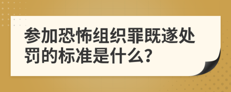 参加恐怖组织罪既遂处罚的标准是什么？