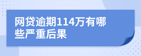 网贷逾期114万有哪些严重后果