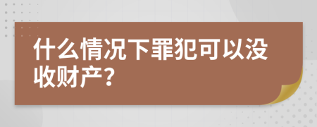 什么情况下罪犯可以没收财产？