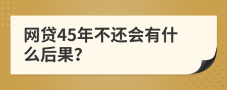 网贷45年不还会有什么后果？