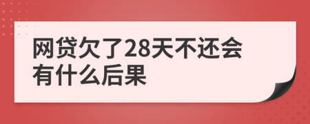 网贷欠了28天不还会有什么后果