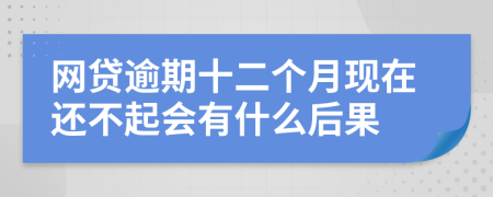 网贷逾期十二个月现在还不起会有什么后果