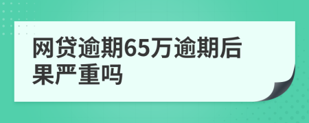 网贷逾期65万逾期后果严重吗
