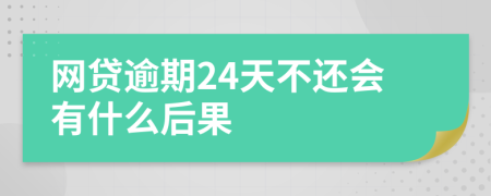 网贷逾期24天不还会有什么后果