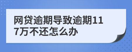 网贷逾期导致逾期117万不还怎么办