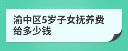 渝中区5岁子女抚养费给多少钱