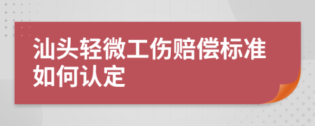 汕头轻微工伤赔偿标准如何认定