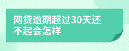 网贷逾期超过30天还不起会怎样