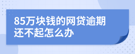 85万块钱的网贷逾期还不起怎么办