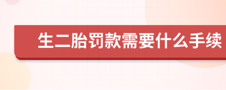 生二胎罚款需要什么手续