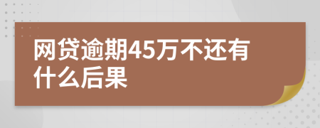 网贷逾期45万不还有什么后果