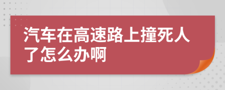 汽车在高速路上撞死人了怎么办啊