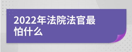 2022年法院法官最怕什么