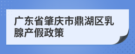 广东省肇庆市鼎湖区乳腺产假政策