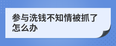 参与洗钱不知情被抓了怎么办