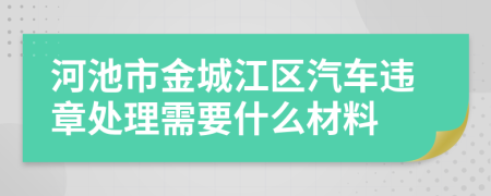 河池市金城江区汽车违章处理需要什么材料