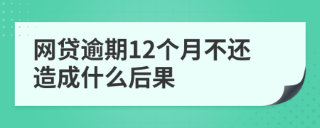 网贷逾期12个月不还造成什么后果