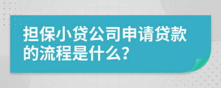 担保小贷公司申请贷款的流程是什么？