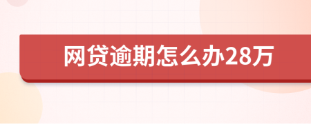 网贷逾期怎么办28万