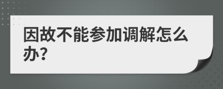 因故不能参加调解怎么办？