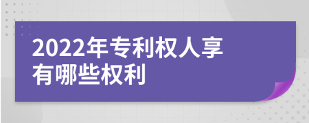 2022年专利权人享有哪些权利