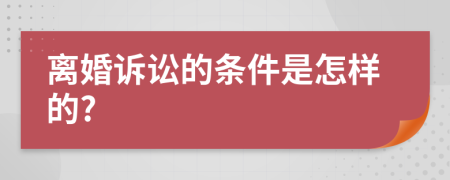 离婚诉讼的条件是怎样的?