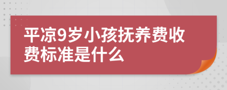 平凉9岁小孩抚养费收费标准是什么