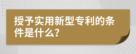 授予实用新型专利的条件是什么？