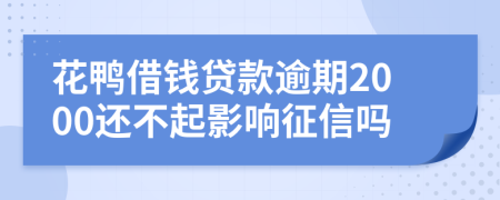 花鸭借钱贷款逾期2000还不起影响征信吗