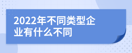 2022年不同类型企业有什么不同