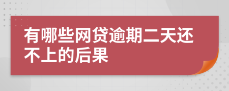 有哪些网贷逾期二天还不上的后果