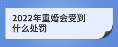 2022年重婚会受到什么处罚