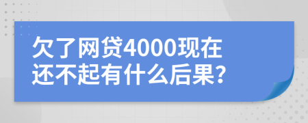 欠了网贷4000现在还不起有什么后果？