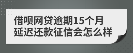 借呗网贷逾期15个月延迟还款征信会怎么样