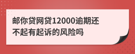 邮你贷网贷12000逾期还不起有起诉的风险吗