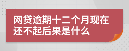 网贷逾期十二个月现在还不起后果是什么